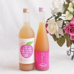 国産桃のお酒を楽しめる2本セット(もも梅酒ももはじめました 国産もものお酒) 500ml×1本 720ml×1本