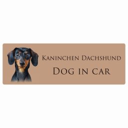 名入れ可 ドッグ カーステッカー イラスト付 Dog in Car カニンヘンダックスフンド Bタイプ セーフティサイン 犬種別 長方形 15x5cm シール リア あおり運転対策 Dog Sticker 屋外 屋内 防水 安全対策 カーサイン