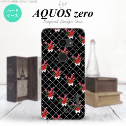 AQUOS zero アクオス ゼロ 801SH スマホケース カバー ハードケース 花柄・バラ（K） 黒 イニシャル 対応 nk-801sh-267i[スマホ,スマホケース,スマホカバー,ケース,カバー,ジャケット]
