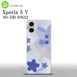 Xperia 5V Xperia 5V スマホケース 背面ケース ハードケース 花柄 サクラ A 青 2023年 10月発売 nk-xp55-054