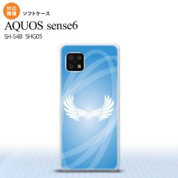 SH-54B SHG05 AQUOS sense6 スマホケース ソフトケース 翼 光 青 メンズ レディース nk-sens6-tp463