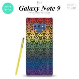 Galaxy Note 9 ギャラクシー ノート9 SC-01L SCV40 スマホケース カバー ハードケース 青海波 レインボー イニシャル 対応 nk-note9-1715i[スマホ,スマホケース,スマホカバー,ケース,カバー,ジャケット]