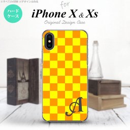 【iPhoneX】【スマホケース/スマホカバー】【アイフォンX】iPhoneX スマホケース ケース アイフォンX イニシャル スクエア 黄×オレンジ nk-ipx-767ini【メール便送料無料】