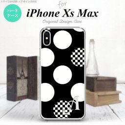 iPhoneXsMax iPhone XS Max スマホケース ハードケース 水玉 A 黒 白 +アルファベット メンズ レディース nk-ixm-1111i
