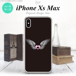iPhoneXsMax iPhone XS Max スマホケース ハードケース 黒翼 ハート 黒 ピンク メンズ レディース nk-ixm-467