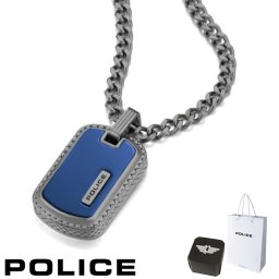 正規品 ポリス POLICE ペンダント ネックレス TALLY タリー GN0034503 ステンレス 316L サージカルステンレス ガンメタ ブルー メンズ 男性 ギフト プレゼント おすすめ 誕生日 クリスマス バレンタイン お祝い 新品 送料無料