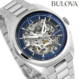 ブローバ クラシック サーベイヤー 自動巻き 腕時計 ブランド メンズ オープンハート BULOVA 96A292 アナログ ブルー