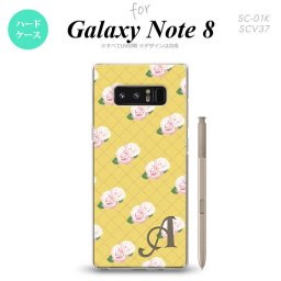【SC01K】【スマホケース/スマホカバー】【ギャラクシー ノート8】SC01K スマホケース Galaxy Note8 ケース ギャラクシー ノート8 イニシャル 花柄・バラ（J） 黄 nk-sc01k-265ini【メール便送料無料】