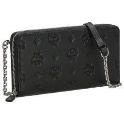 エムシーエム Mode Creation Munich(MCM) 財布 長財布 ラウンドファスナー長財布 小銭入れ付き お財布ショルダー MYLDATA07 BK001 レディース ブラック