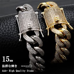 B系ブレスレット 金 ゴールド マイアミキューバンリンク 喜平ブレスレット メンズ シルバー 銀 キラキラ パヴェ ダイヤ CZ ラッパー rapper ダンサー DJ HIPHOP 男性