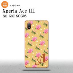 SO-53C SOG08 ワイモバイル Xperia Ace III スマホケース 背面ケースソフトケース 花柄 バラ ドット オレンジ +アルファベット 2022年 6月発売 nk-so53c-tp243i