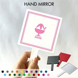「かき氷」名入れ手鏡 コンパクトミラー メイク道具 携帯ミラー ハンドミラー スクエア シンプル 可愛い コスメ 美容 ミラー 鏡 JKグッズ 卒業記念品 お揃い 思い出 名入れグッズ 角型