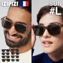 サングラス 伊達メガネ メンズ レディース IZIPIZI イジピジ #L SUN サングラス スクエア カーキグリーン ベッコウ柄 ブラック 女性 男性 大きいサングラス UVカット サングラス