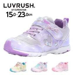 スニーカー 運動会 マジック ベルクロ 女の子用 ムーンスター スーパースター ラブラッシュ LUVRUSH 2E キッズ ジュニア 子供 運動靴 tmlv1134