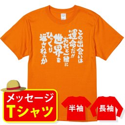 【送料無料】☆オリジナル メッセージ おもしろTシャツ☆【この出会いは運命だ！オレと一緒にこの世界をひっくり返さねえか】