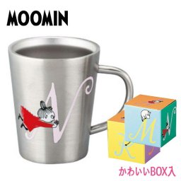 ムーミン イニシャル 【N】 ステンレス二重マグ 〈MM8805-856-N〉 食器 イニシャルマグカップ 陶器 北欧 可愛い キャラクター 保温 保冷