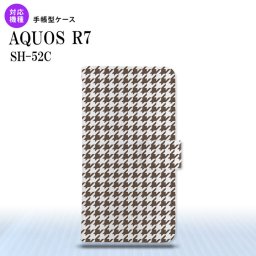 SH-52C AQUOS R7 手帳型スマホケース カバー 千鳥 格子 小 茶白  nk-004s-r7-dr911