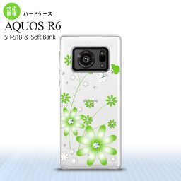 SH-51B AQUOS R6 AQUOS R6 スマホケース ハードケース 花柄 ガーベラ 緑 メンズ レディース nk-r6-803