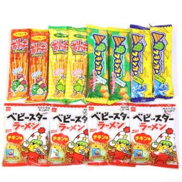 ベビースターラーメン・ポリッキー2種・三角クラッカー2種セット【5種・計12コ】 おかしのマーチ メール便 (omtmb6246)