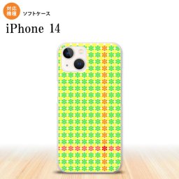 iPhone14 iPhone14 スマホケース 背面ケースソフトケース 花十時 緑 黄色 2022年 9月発売 nk-i14-tp1356