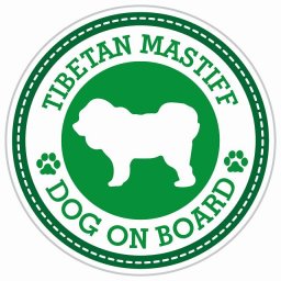 セーフティサイン ステッカー Dog on board TIBETAN MASTIFF チベタンマスティフ グリーン 直径13cm あおり運転 対策 カーステッカー 煽り運転対策 自動車用 屋外 屋内 防水 かわいい おしゃれ 安全対策 カーサイン 肉球マーク