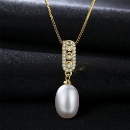 ネックレス キュービックジルコニア 淡水パール シルバー925 ホワイト ピンク パープル イエローゴールド ベネチアンチェーン 中粒 40+5cm 大人 揺れる pn0016