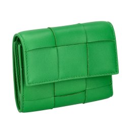 ボッテガヴェネタ BOTTEGA VENETA 財布 三つ折り財布 折りたたみ財布 小銭入れ付き マキシイントレチャート 651372-V3UO1 3722 レディース グリーン
