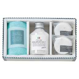 実りの秋の贈り物 バスソルトセット バスツーリスト ソルトフィズ（40g）×2、イタリアンバスソルト（イタリア）（180g）･マイクロファイバークロス（中国）（25×25cm）×各1