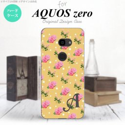 AQUOS zero アクオス ゼロ 801SH スマホケース カバー ハードケース 花柄・バラ 黄(B) イニシャル 対応 nk-801sh-243i[スマホ,スマホケース,スマホカバー,ケース,カバー,ジャケット]