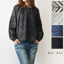 【SALE 50%OFF】【bul bul バルバル】(サンバレー sun valley)リネン フリンジ 刺繍 ヘンリーネック プルオーバー ブラウス(bk2008224)レディース 春 夏 麻 ナチュラル 服 シンプル おしゃれ コーディネート ナチュラン 人気 30代 40代 50代 シャツ 母の日
