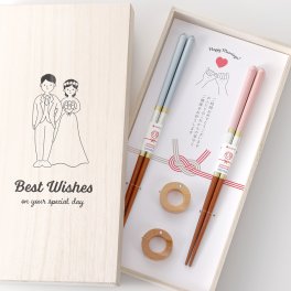 結婚祝い プレゼント 食洗機対応 シャンパンペア 夫婦箸 箸置付 桐箱入 女友達 職場 兄弟 男友達 親戚 後輩 3000円 ウェディング ペアギフト 日本製 国産 実用的 セット  おしゃれ 贈り物 お返し 結婚式 両親 高級 めおと箸 記念品 木婚式