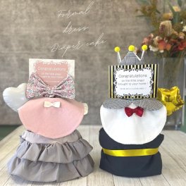 【おめかしセット おむつケーキ】出産祝い 名入れ 女の子 誕生日 チュールスカート シック 送料無料 端午の節句 豪華 ワンランク上のおむつケーキ おしゃれ ベビーシャワー ベビーギフト おむつドレス