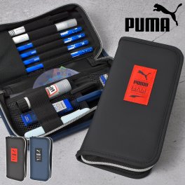 ペンケース PUMA プーマ 筆箱 小学生 男の子 男子 中学生 高学年 PM570 シンプル 黒 青 ブラック ネイビー ブルー コンパクト スリム ブック型 ブックタイプペンケース ペンポーチ ペンホルダー 多機能 かっこいい おしゃれ スポーツ ブランド 文房具 文具 収納 入学 新学期
