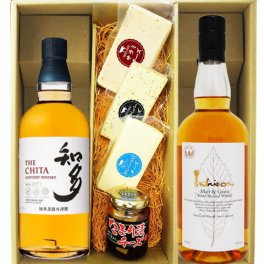 ★ 送料無料 ★  サントリーウィスキー 知多 700ml + イチローズ モルト＆グレーン ウイスキー ホワイトラベル 700ml + おつまみ4種セット【 ウイスキー・おつまみセット 】【 要冷蔵 】【 箱入 】【 5980 】【 ハロウィン 贈り物 ギフト プレゼント 誕生日 結婚のお祝い 】