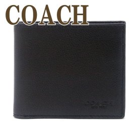 コーチ COACH メンズ 二つ折り財布 カードケース ブラック黒 レザー 67630QBBK ブランド 人気