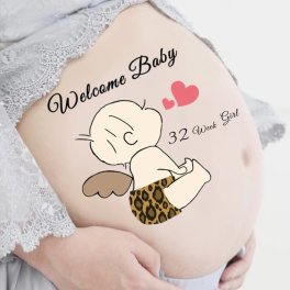 マタニティシール【送料無料】マタニティフォトシール マタニティペイントシール ベリーペイントシール welcome Baby タトゥーシール ボディシール ヒョウ柄 虎柄 天使 羽 赤ちゃん