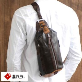 豊岡鞄 縦型ボディバッグ PUコート帆布  かっこいい ショルダー 肩掛け タテ型 おしゃれ 日本製 大人 男性