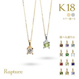 選べる誕生石 ネックレス K18 ゴールド ネックレス 一粒 18金 18K イエローゴールド ホワイトゴールド チェーン 長さ選べる 40cm 45cm 50cm ギフトラッピング可能 シンプル 華奢 上品 Rapture アイリス 彼女 妻 女性 レディース プレゼント ハロウィン 【品番：CG-RSP-29051】