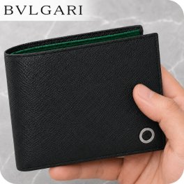 ブルガリ 二つ折り財布 メンズ ブランド BVLGARI 289111 CHADI チャコール/グリーン