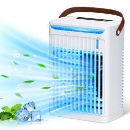 冷風機 冷風扇 【2026新設計 -11℃の冷却力 5段階風量】 卓上冷風機 小型 水冷エアコン 大風量冷感UP 瞬間冷却 超音波霧化加湿 冷却 氷いれ可能 600ML大容量 2段階噴霧量 上下風向調節 水漏れ防止 冷風扇風機 USB給電式 マイナスイオン LEDライト タイマー付き 省エネ 熱中症対策 暑さ対策 オフィス 寝室 家庭用 日本語説明書 