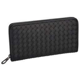 ボッテガヴェネタ BOTTEGA VENETA 財布 長財布 ラウンドファスナー長財布 小銭入れ付き 510643 V47W1 1275 イントレチャート メンズ レディース ブラック 本革 レザー