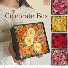 開店　記念日　結婚　母の日　☆プリザーブドフラワーボックス 17cm×17cm☆【セレブレート・プリザーブドフラワー】母の日【ローズ】カーネーション【お見舞い・ご結婚祝いに】  