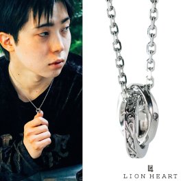 ライオンハート 別注 トライ ネックレス タテガミ ダブルリング サージカルステンレス クリアジルコニア メンズ ブランド LION HEART