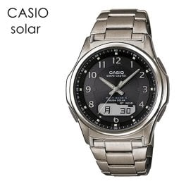 電波ソーラー 国内正規品 CASIO カシオ 腕時計 手表 メンズ 父の日 WAVE CEPTOR チタン アナデジ シンプル 防水 安心 成人 卒業 入学