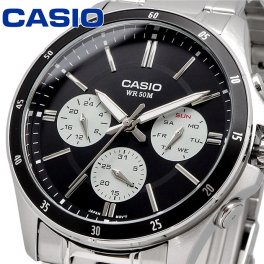 CASIO 腕時計 カシオ 時計 ウォッチ チープカシオ チプカシ マルチカレンダー シンプル メンズ ブラック MTP-1374D-1A3V [並行輸入品]