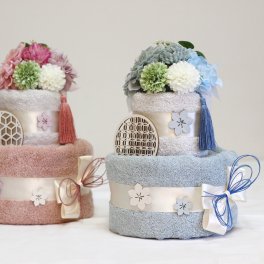 タオルケーキ ギフト 2段 誕生日 出産祝い 結婚祝い 和のタオルケーキ