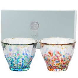 津軽びいどろ MATSURI 金彩ぐいのみペア/ 北洋硝子株式会社 【 8276 】 【 酒器 】【 ハロウィン 贈り物 ギフト プレゼント 誕生日 結婚のお祝い 】
