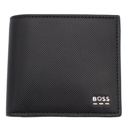 ヒューゴボス　HUGO BOSS　二つ折り財布　50536093　ブラック　BLACK　フェイクレザー　Jinko_4cc_Coin　ジンコ　４クレジットカード＋コインポケット　 ジンコ ウォレット　ボス