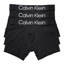 カルバンクライン：COTTON STRETCH BOLD LOGO ボクサーブリーフ 3PK (ブラック)[ボクサーパンツ/ 男性下着/ メンズインナー/人気ブランド/おすすめギフト/誕生日プレゼント/メンズファッション]