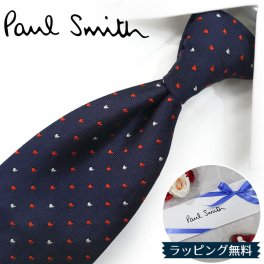 ポールスミス ネクタイ Paul Smith PS125 ハート ネイビー/レッド 8cm幅 【ポールスミスネクタイ・ブランドネクタイ・ネクタイブランド・ブランドギフト・プレゼント・バースデー】【20代・30代・40代・おしゃれ】